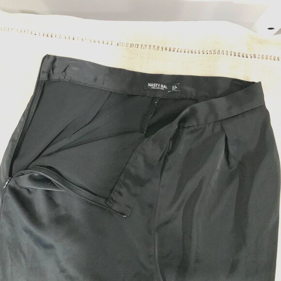 Black Wide Leg Flowey High Waisted Pants by Nasty Gal Size 4 - Picture 6 of 7